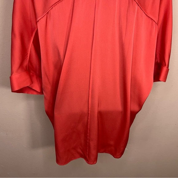 NEW XS Elite Tahari Silk Blouse Orange Pink Colors Lightweight - Picture 10 of 16